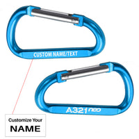 Thumbnail for A321neo & Text Designed Aluminum Alloy Carabiner Key chains