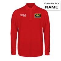 Thumbnail for Airbus A330 & Text Designed Long Sleeve Polo T-Shirts
