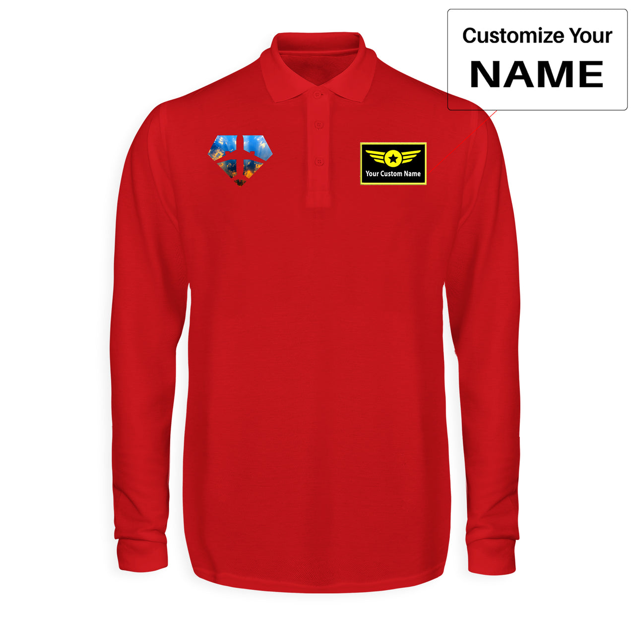 Supermen of The Skies (Sunrise) Designed Long Sleeve Polo T-Shirts