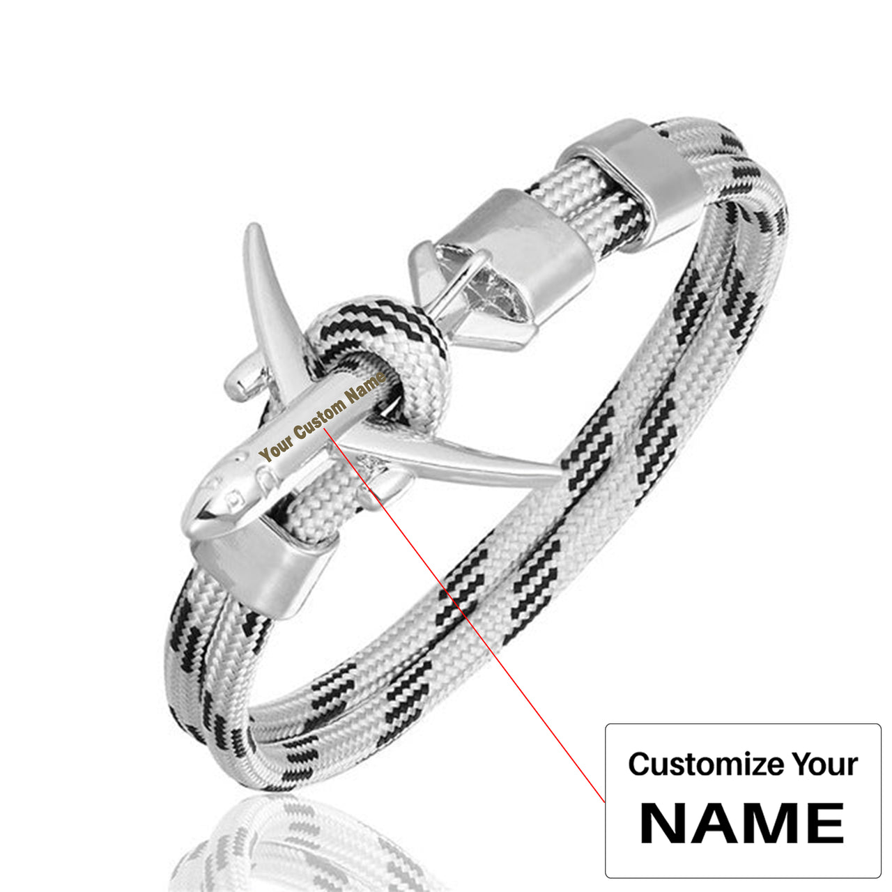 Super Quality Stylish Airplane Shape Bracelets  Silver (Mixed Colours)