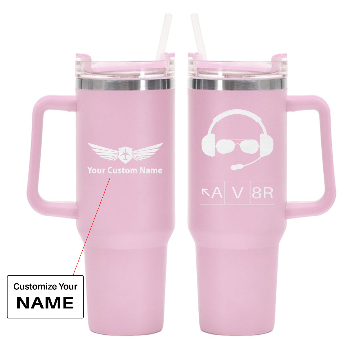 AV8R 2 Designed 40oz Stainless Steel Car Mug With Holder