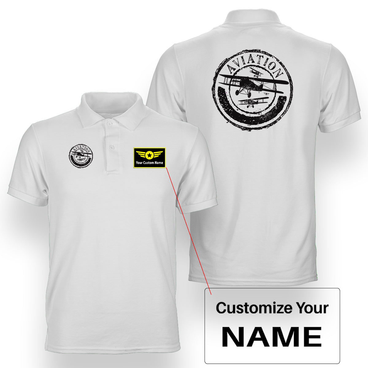 Aviation Lovers Designed Double Side Polo T-Shirts