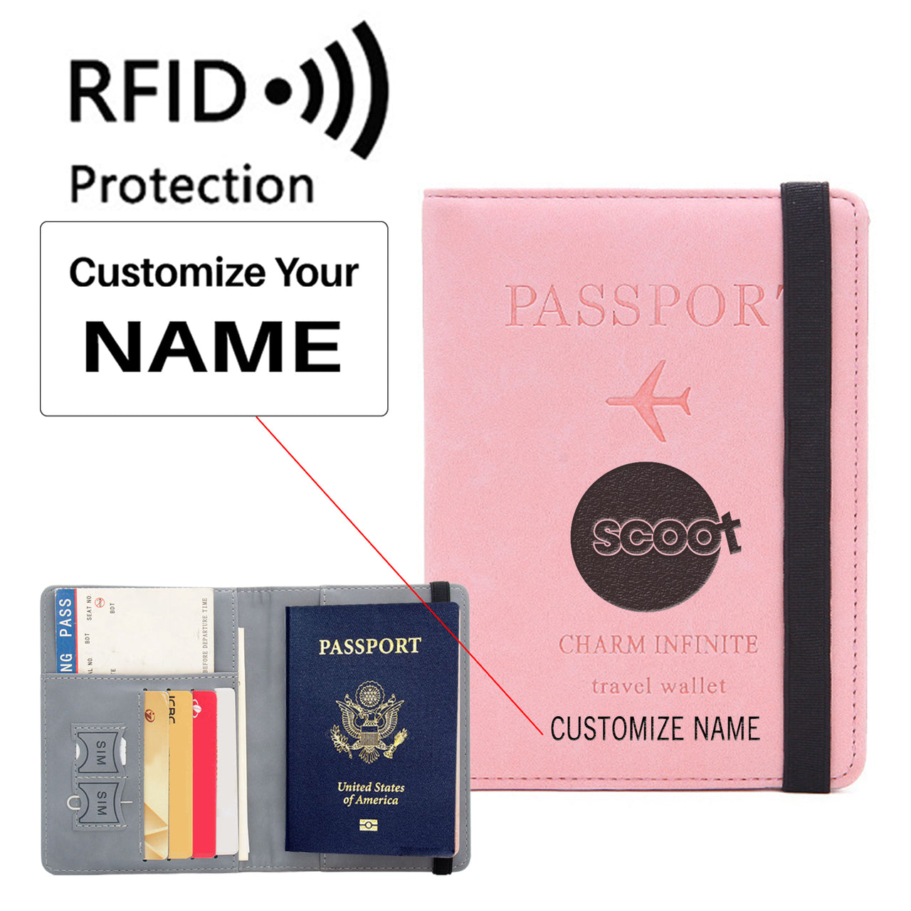 Scoot Airlines Designed Passport Cover Travel Wallet Passport Holder