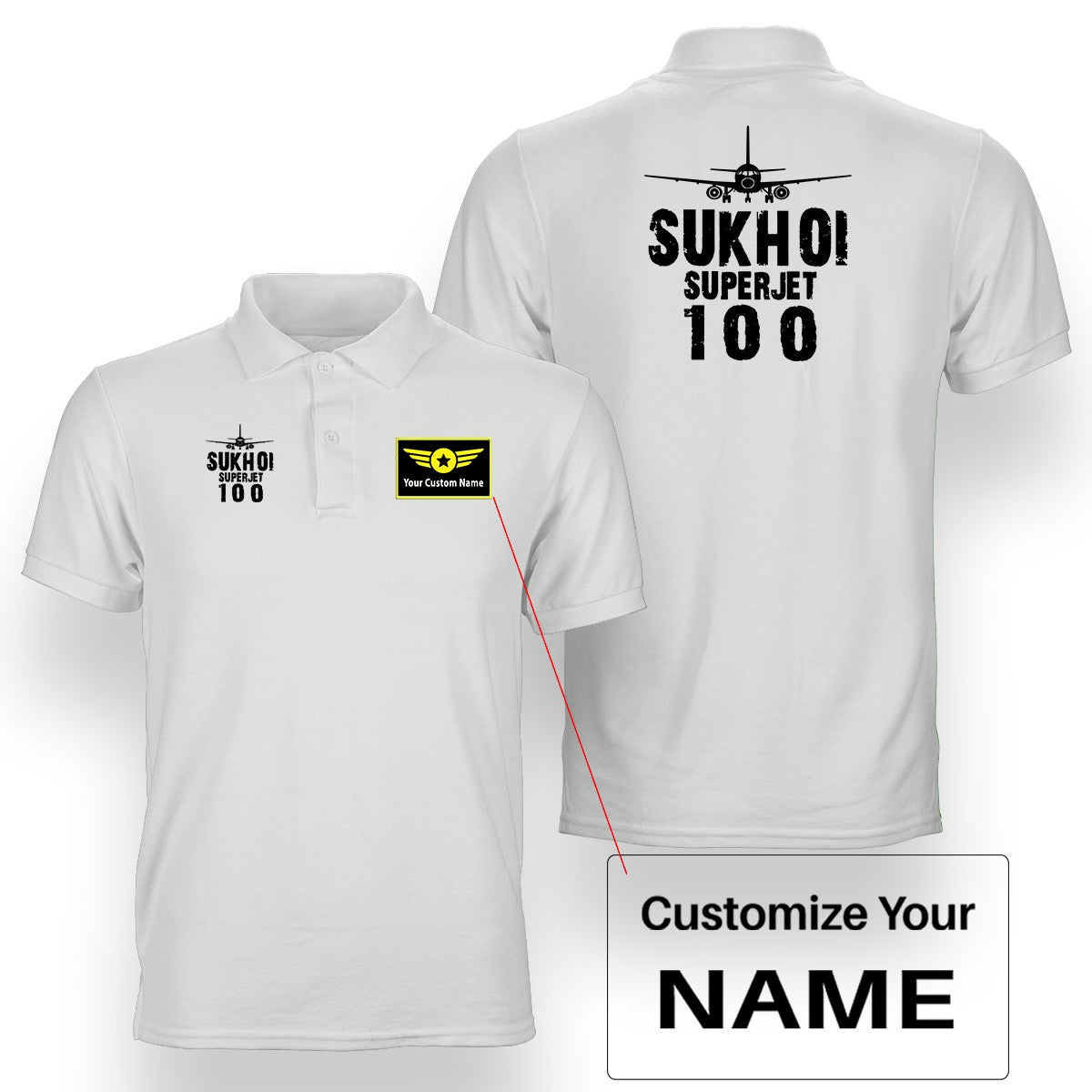 ILyushin IL-76 & Plane Designed Double Side Polo T-Shirts