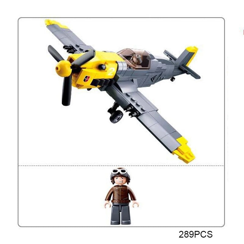 Military WW2 Planes Soviet Union BF-109 Sets Model Building Blocks Toys