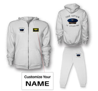 Thumbnail for Your Captain Is Speaking Designed Zipped Hoodies & Sweatpants Set