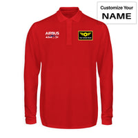 Thumbnail for Amazing Airbus A350 XWB Designed Long Sleeve Polo T-Shirts