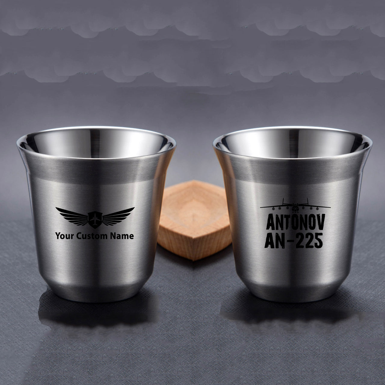 Antonov AN-225 & Plane Designed Double Wall Stainless Steel Coffee Mugs