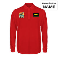 Thumbnail for Retro Fighter Jet F15 Designed Long Sleeve Polo T-Shirts