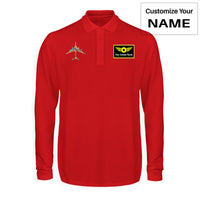 Thumbnail for Colourful Airplane Designed Long Sleeve Polo T-Shirts