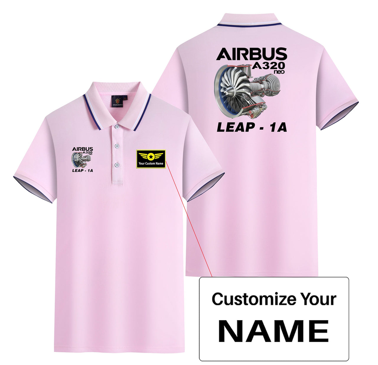 Airbus A320neo & Leap 1A Designed Stylish Polo T-Shirts (Double-Side)