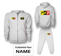 Thumbnail for Flat Colourful 767 Designed Zipped Hoodies & Sweatpants Set