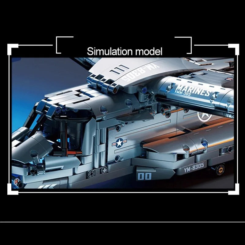 1486PCS Fish Eagle Fighter Jet Building Blocks