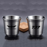 Thumbnail for 737 Flat Text Designed Double Wall Stainless Steel Coffee Mugs