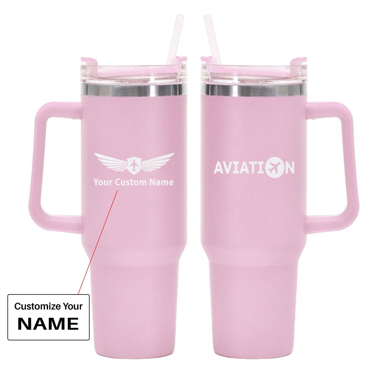 Aviation Designed 40oz Stainless Steel Car Mug With Holder