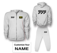 Thumbnail for Boeing 777 & Text Designed Zipped Hoodies & Sweatpants Set