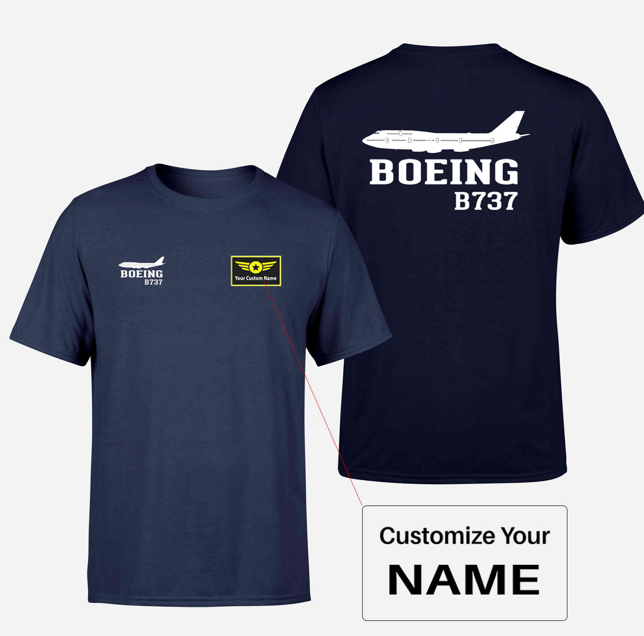 Boeing 737 Printed Designed Double-Side T-Shirts