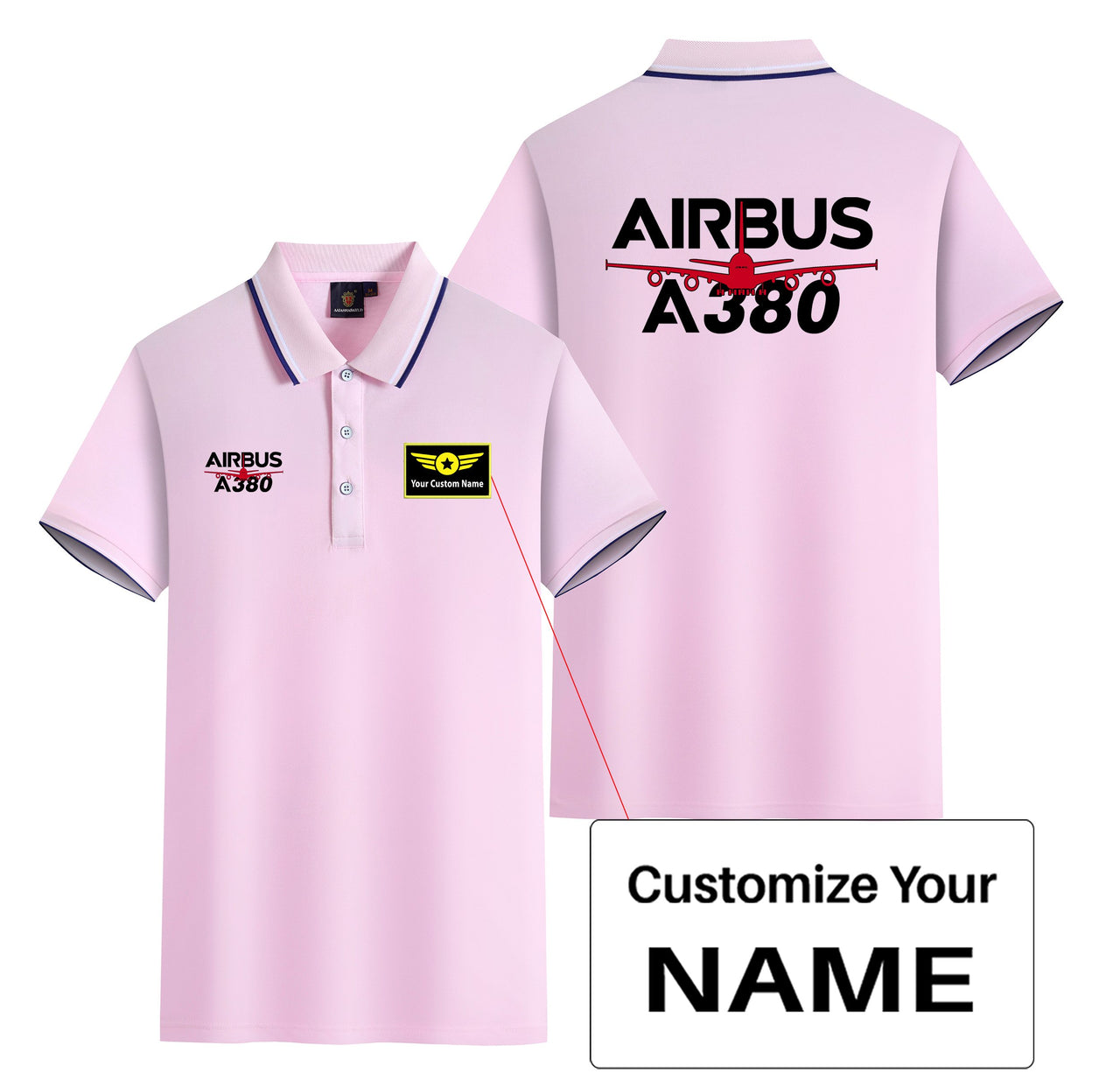 Amazing Airbus A380 Designed Stylish Polo T-Shirts (Double-Side)