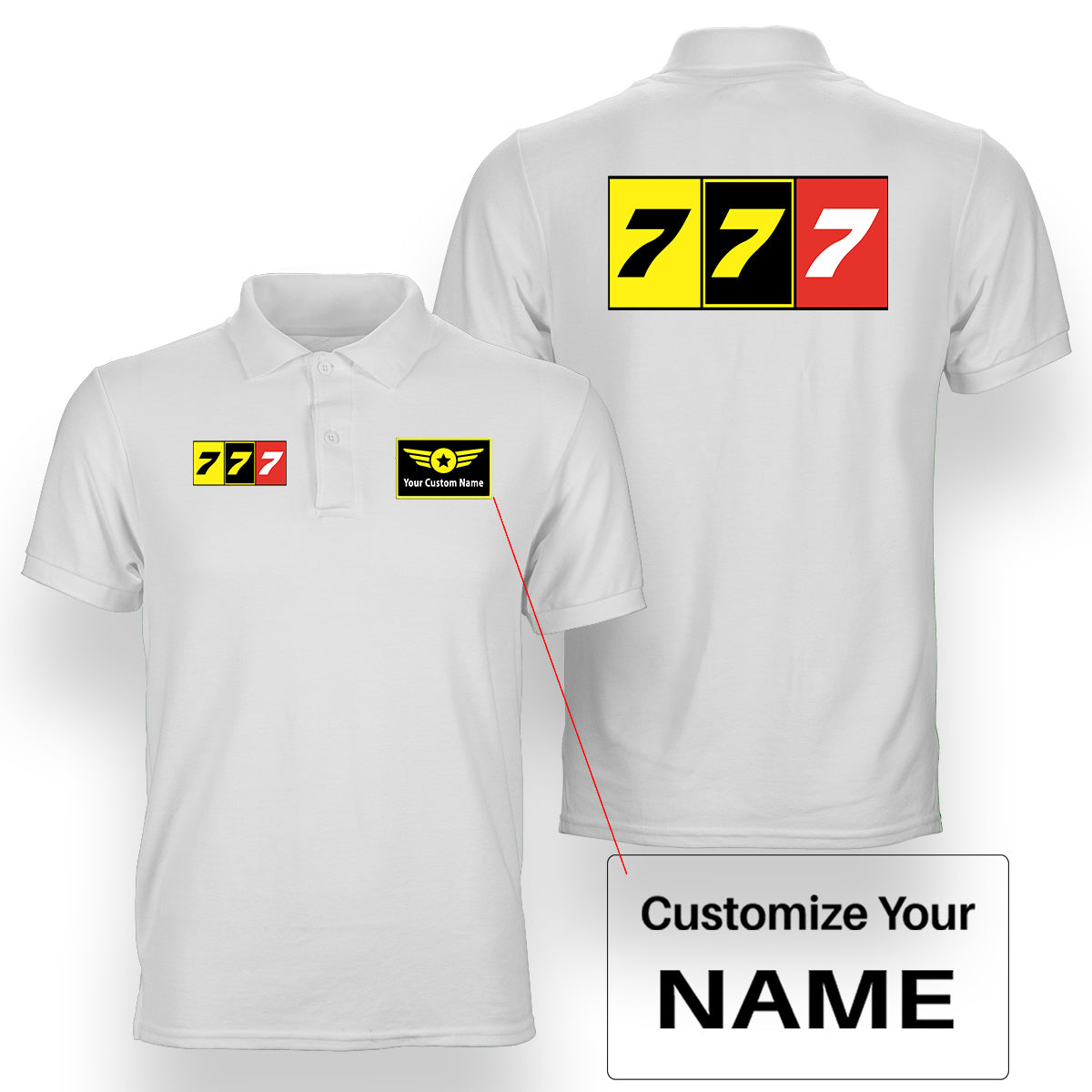 Flat Colourful 777 Designed Double Side Polo T-Shirts