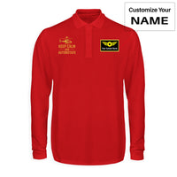 Thumbnail for Keep Calm and Autorotate Designed Long Sleeve Polo T-Shirts