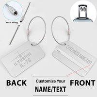 Thumbnail for ILyushin IL-76 & Plane Designed Fashion Metal Luggage Tags
