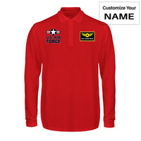 Thumbnail for US Air Force Designed Long Sleeve Polo T-Shirts