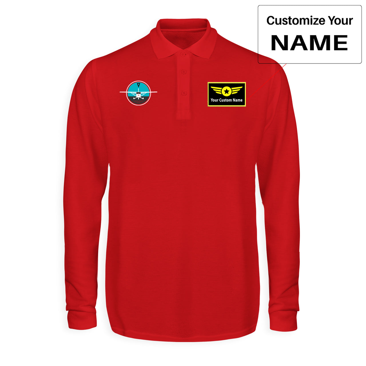 Cessna & Gyro Designed Long Sleeve Polo T-Shirts