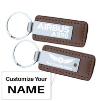 Thumbnail for Airbus A350 & Text Faux Leather Key Chains