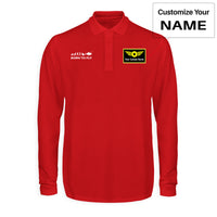 Thumbnail for Born To Fly Helicopter Designed Long Sleeve Polo T-Shirts