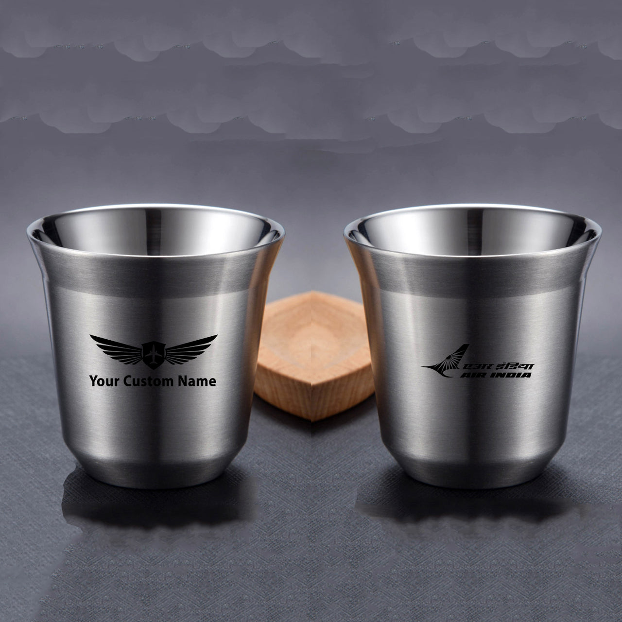 Air India Airlines Designed Double Wall Stainless Steel Coffee Mugs