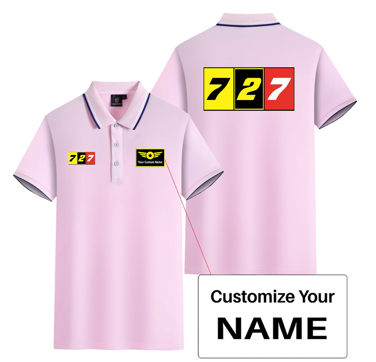 Flat Colourful 727 Designed Stylish Polo T-Shirts (Double-Side)