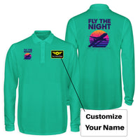 Thumbnail for Fly The Night Designed Long Sleeve Polo T-Shirts (Double-Side)