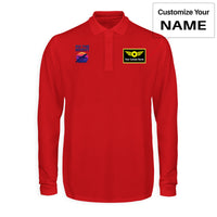 Thumbnail for Fly The Night Designed Long Sleeve Polo T-Shirts