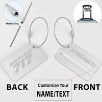 Thumbnail for Boeing 717 & Text Designed Fashion Metal Luggage Tags