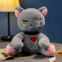 Thumbnail for Spooky Gothic Cat Plush/Stuffed Toys, Cute Horror Cat Doll in gray