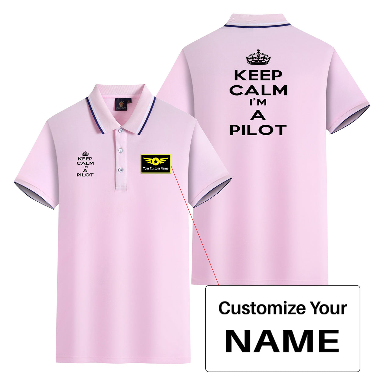 Keep Calm I'm a Pilot Designed Stylish Polo T-Shirts (Double-Side)