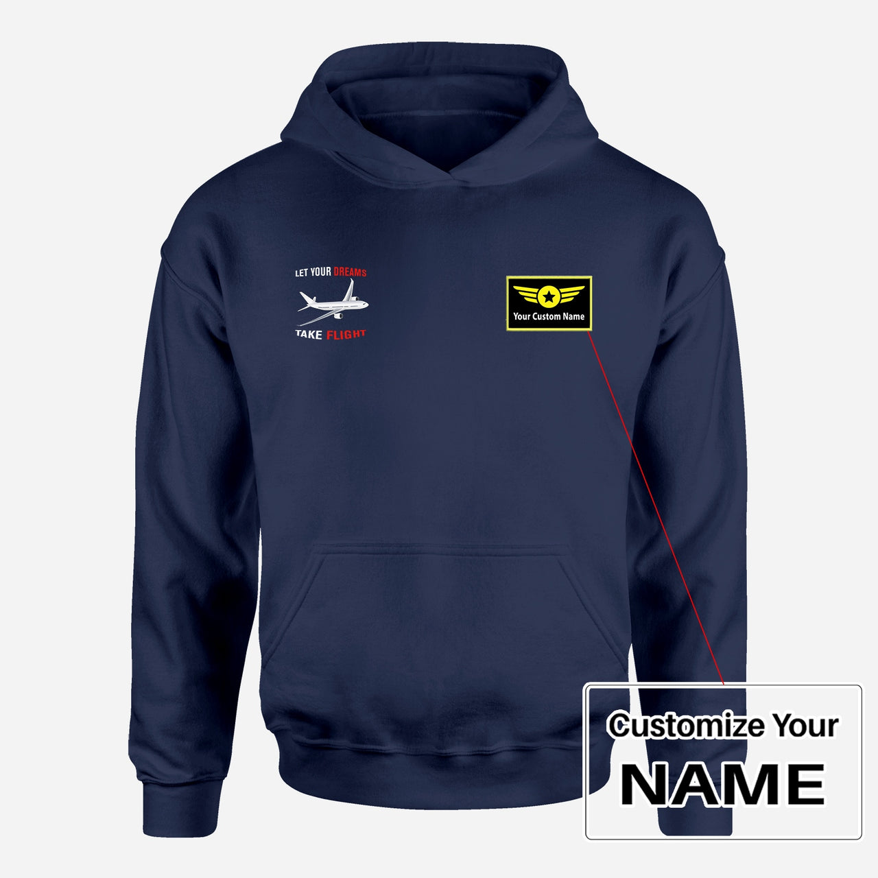Let Your Dreams Take Flight Designed Hoodies
