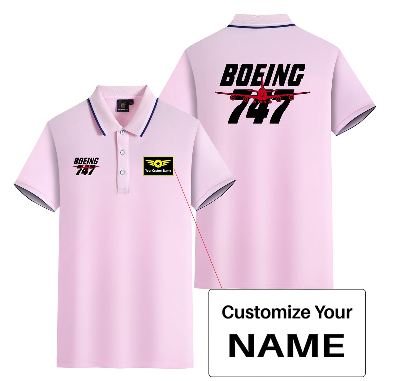 Amazing Boeing 747 Designed Stylish Polo T-Shirts (Double-Side)