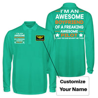 Thumbnail for I am an Awesome Boyfriend Designed Long Sleeve Polo T-Shirts (Double-Side)