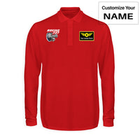 Thumbnail for Boeing 737+Text & CFM LEAP-1 Engine Designed Long Sleeve Polo T-Shirts