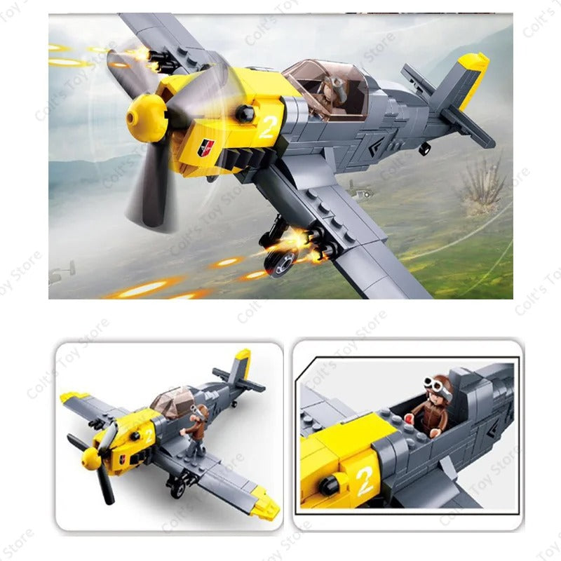 Military WW2 Planes Soviet Union BF-109 Sets Model Building Blocks Toys