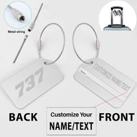 Thumbnail for 737 Flat Text Designed Fashion Metal Luggage Tags