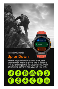 Thumbnail for Rugged Military Smartwatch: Men's Outdoor Sports Watch with GPS Tracking, 5ATM Waterproof & HD Bluetooth Calls