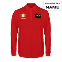 Thumbnail for Colourful Cabin Crew Designed Long Sleeve Polo T-Shirts