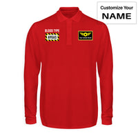 Thumbnail for Blood Type AVGAS Designed Long Sleeve Polo T-Shirts