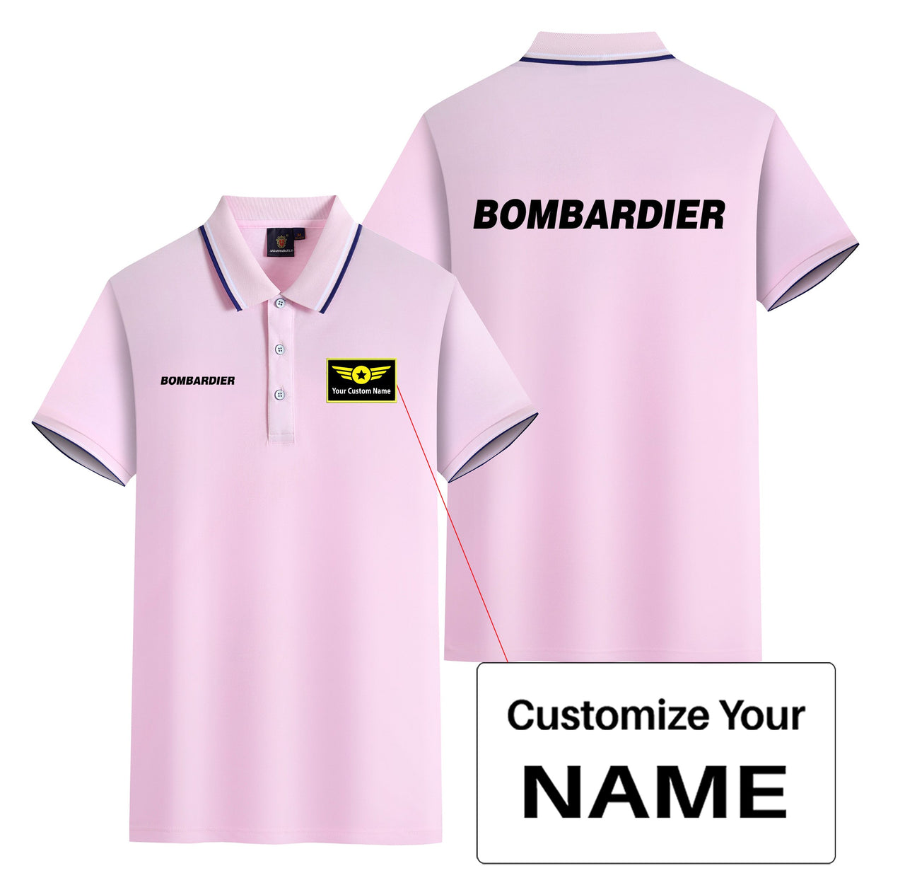Bombardier & Text Designed Stylish Polo T-Shirts (Double-Side)
