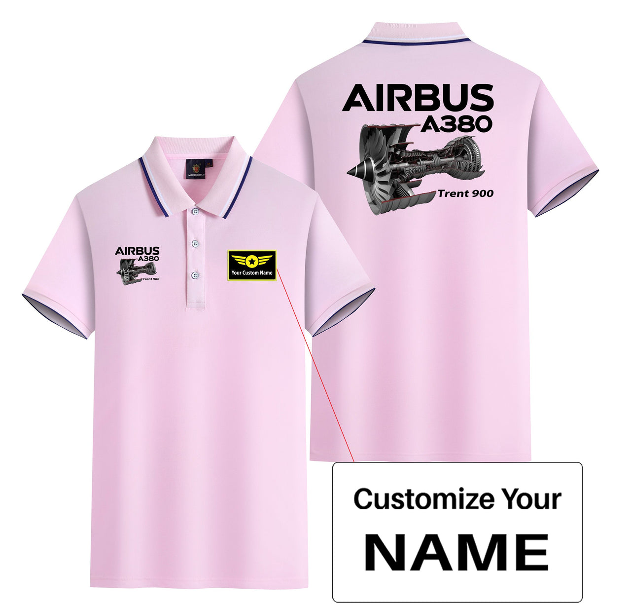 Airbus A380 & Trent 900 Engine Designed Stylish Polo T-Shirts (Double-Side)