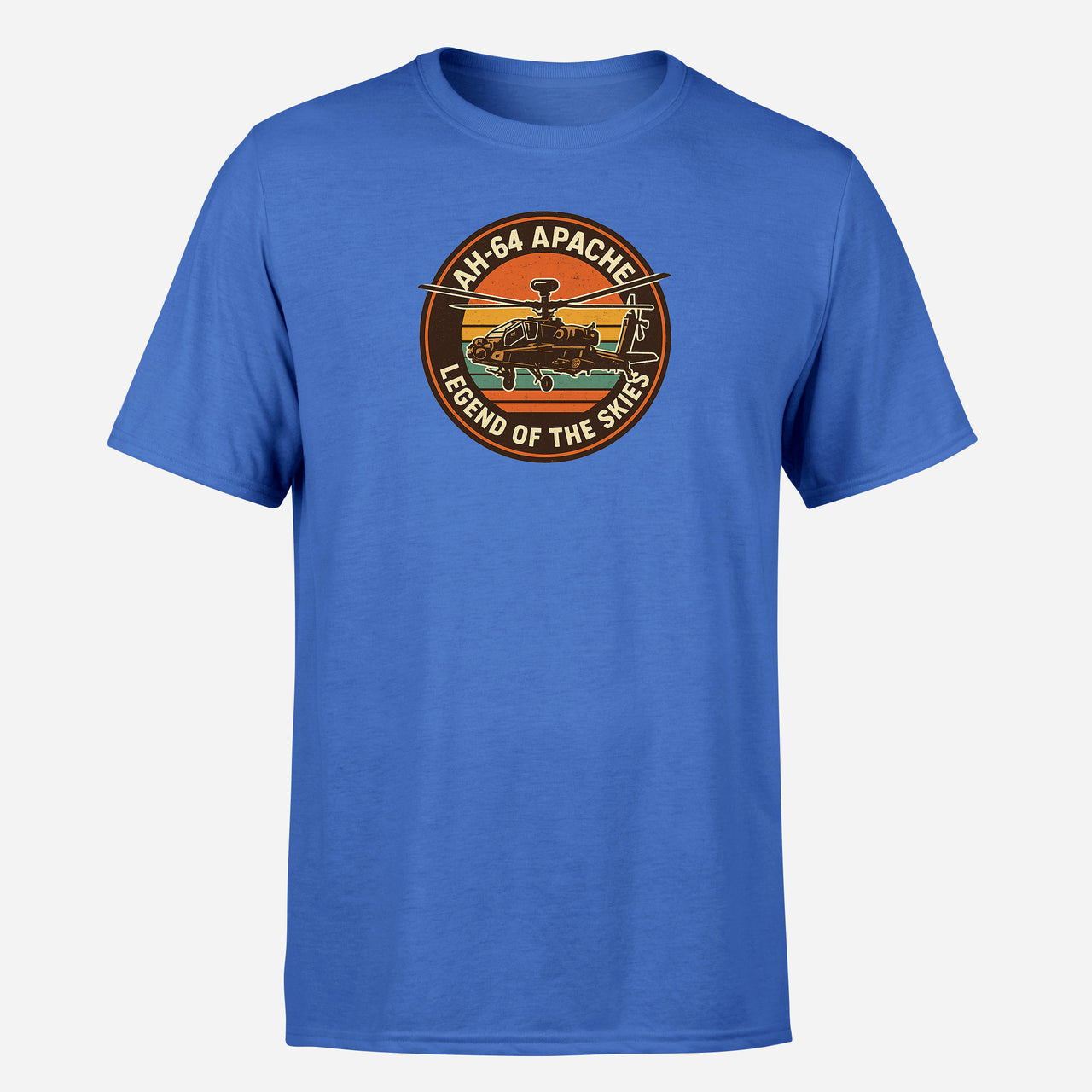 Retro Apache AH-64 Design Super Quality T-Shirts