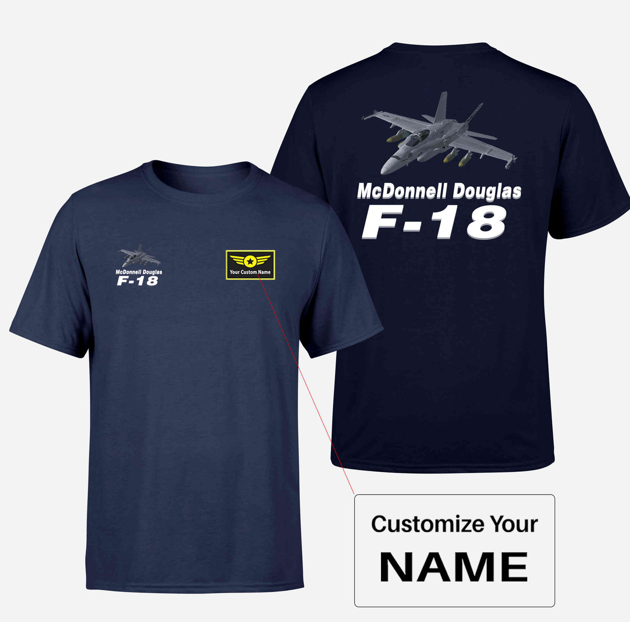 The McDonnell Douglas F18 Designed Double-Side T-Shirts
