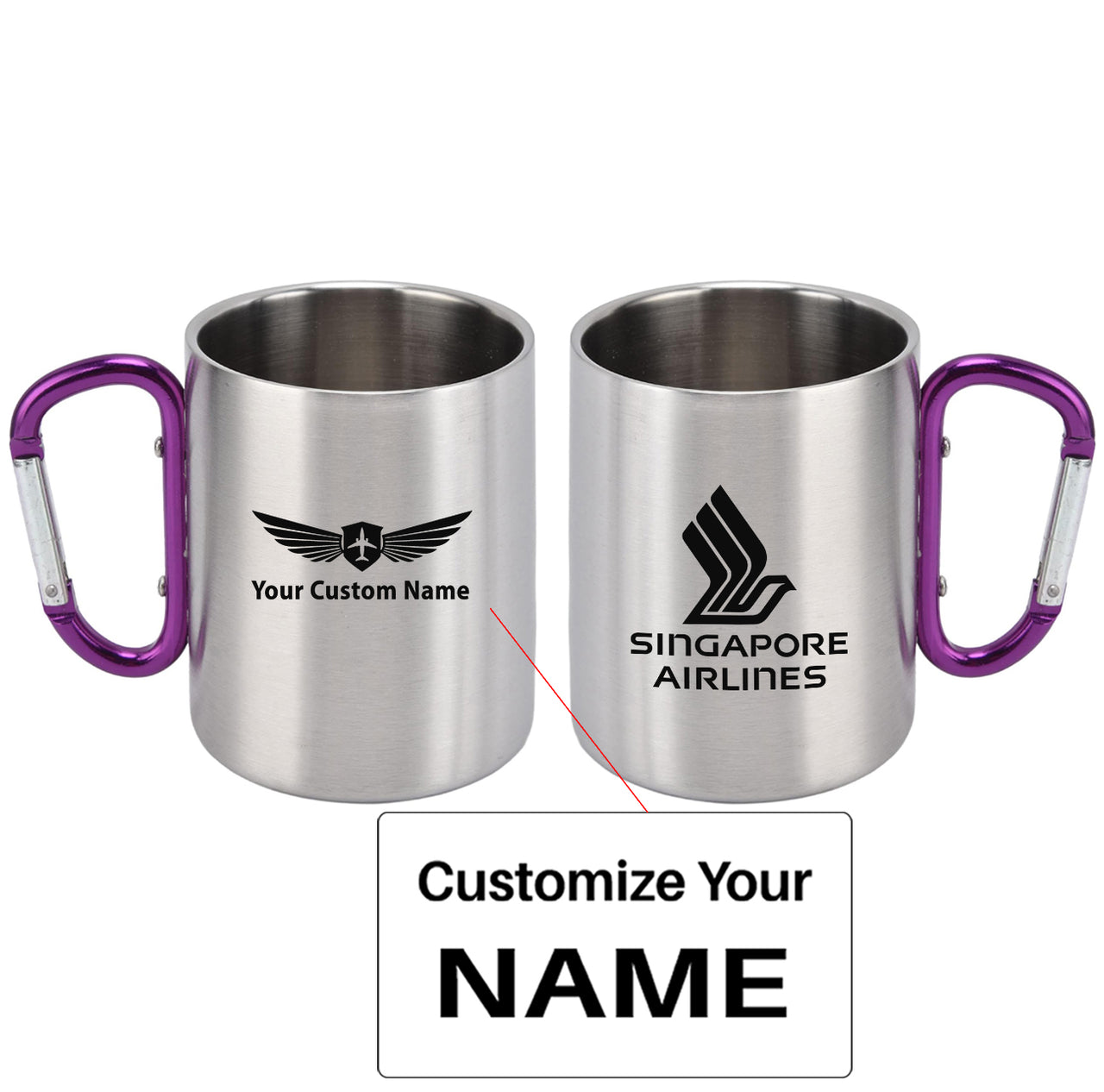 Singapore Airlines (2) Designed Stainless Steel Outdoors Mugs